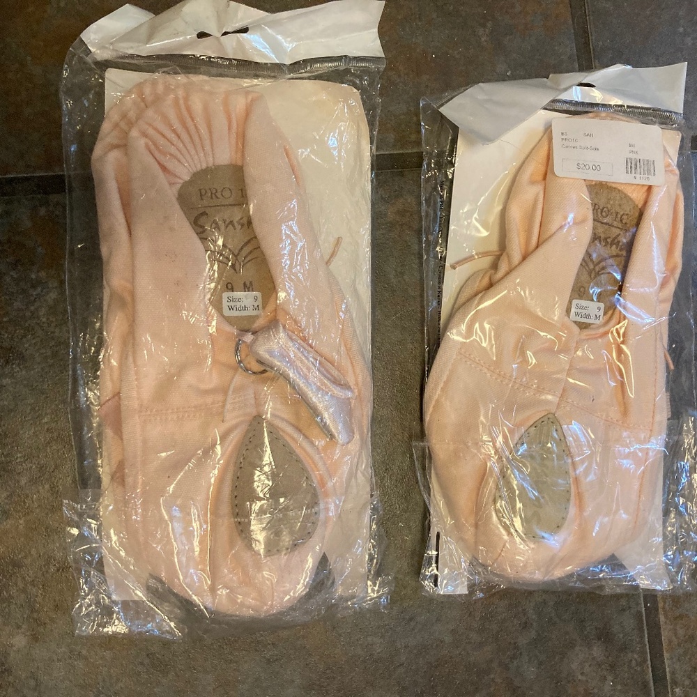 New Sansha Pro Canvas ballet slippers, size 9M
